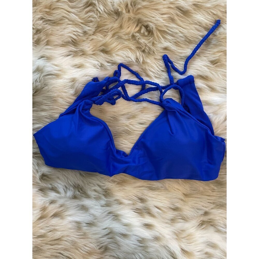 Cloth & Denim Bright Blue Bikini Top - Saucy & Sassy! Medium Size Dive Into Styl